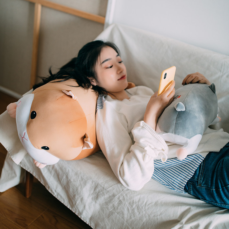 Gấu bông chuột Hamster nằm dễ thương siêu mềm mịn (50cm---&gt;80cm) vải miniso 4 chiều mềm mại êm ái, an toàn cho trẻ nhỏ
