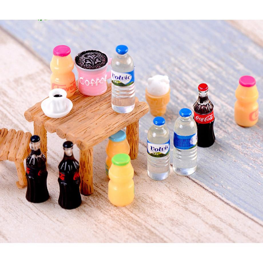 Mô hình các loại đồ uống nước giải khát để trang trí nhà búp bê, tiểu cảnh, móc chìa khóa