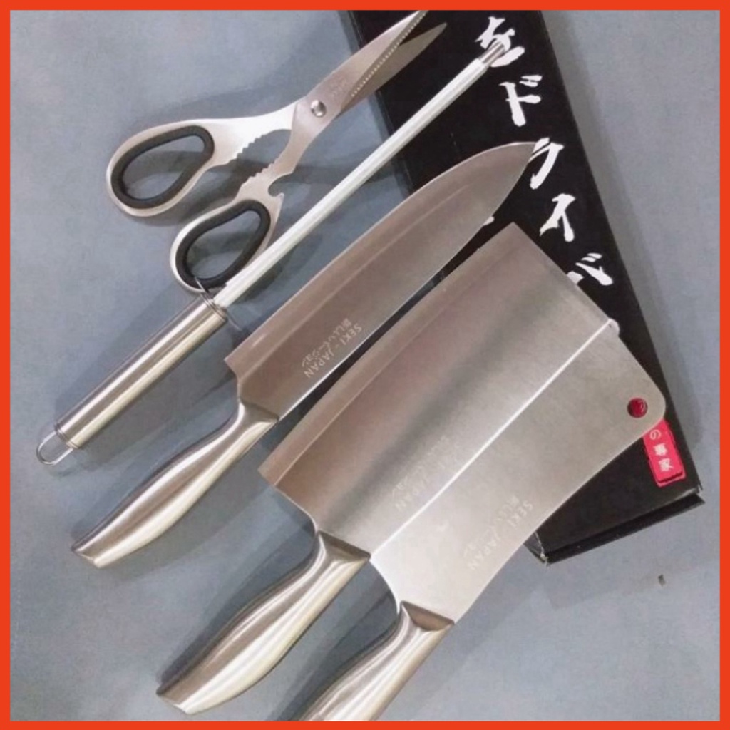 Bộ Dao Nhật 6 Món Nhà Bếp Japan - Bộ Dao nhà ăn 6 Món Inox Cao Cấp