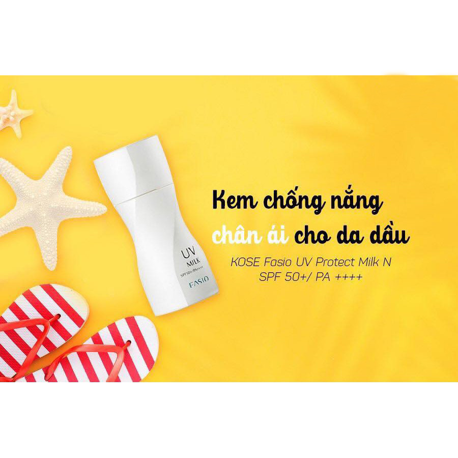 Kem chống nắng dạng sữa Fasio UV Protect Milk N SPF50+/PA++++ dành cho da dầu nhờn