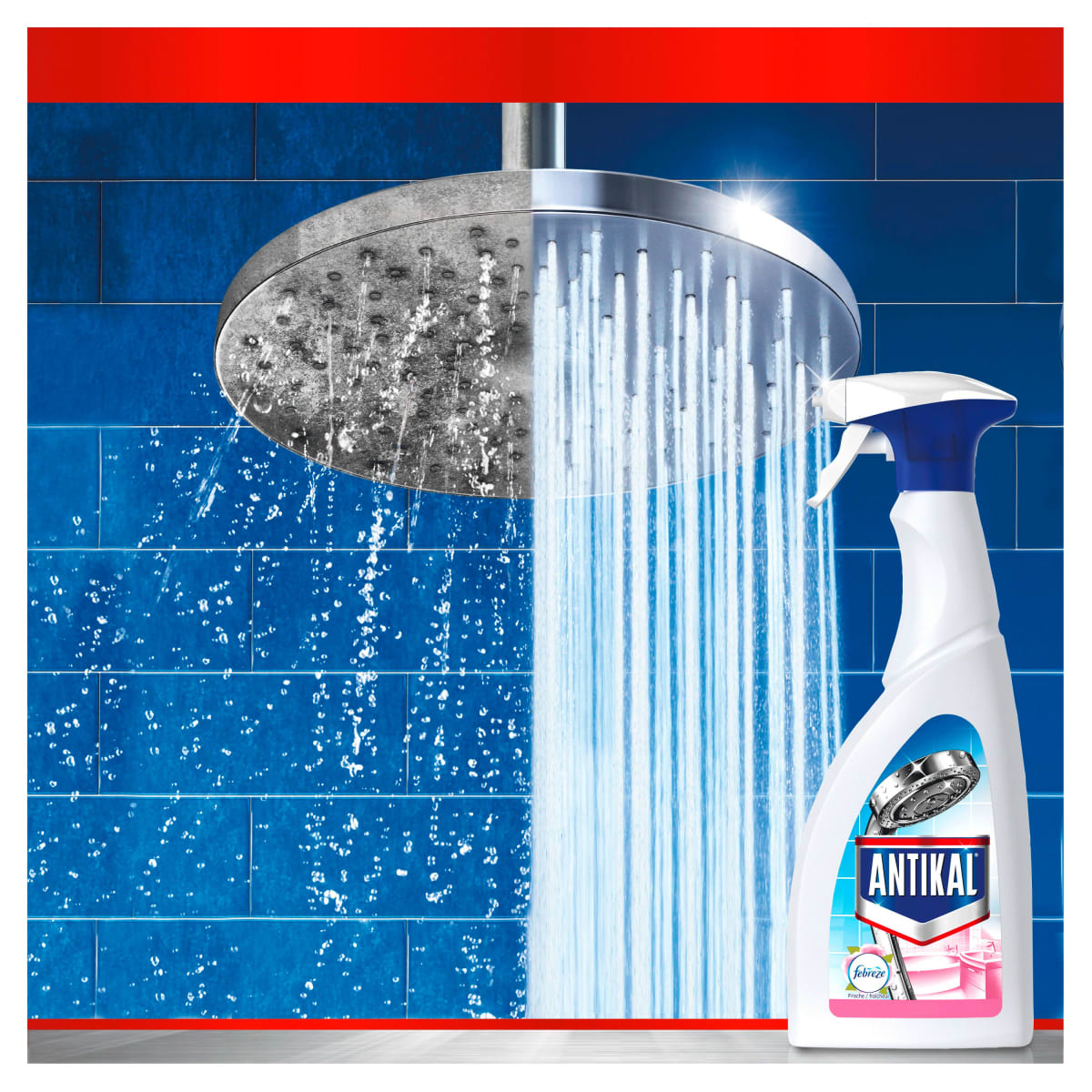 Bình xịt dung dịch tẩy cặn bám trên đồ inox trong nhà tắm Antikal Antikalk Febreze 700 ml - hàng nhập khẩu Đức