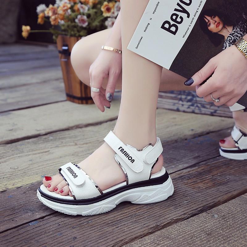 Giày Dép Nữ SANDAL Fashion quai ngang dán, đế cao tôn dáng DSD02