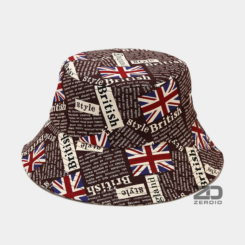 Nón vành tròn, mũ bucket tai bèo có dây British phong cách cá tính cho nam và nữ