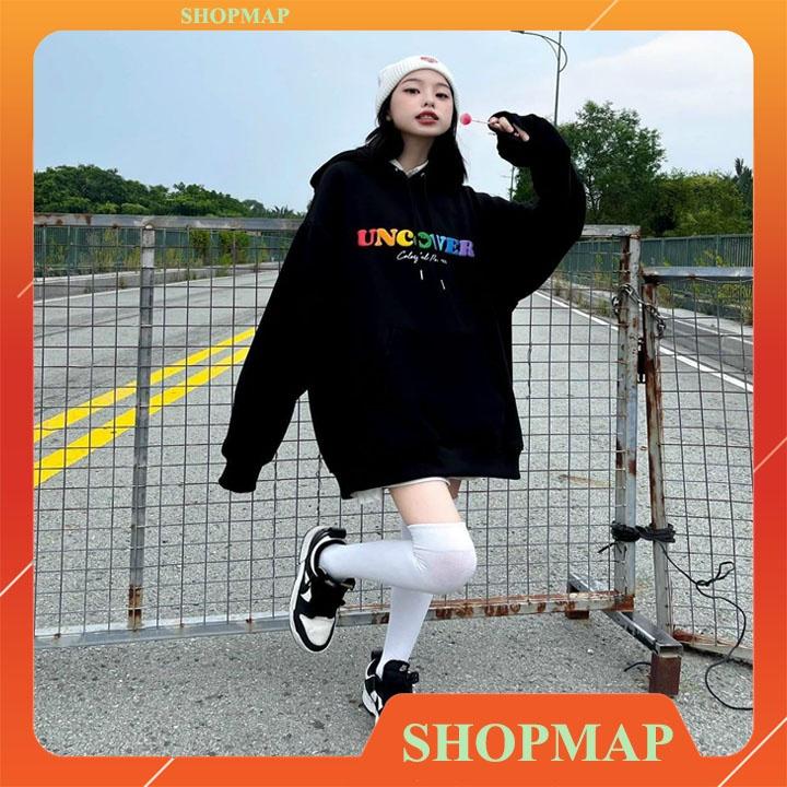 Áo khoác nỉ nam nữ from rộng hình UNCOVERR Áo Khoác Hoodie Zip Day Form Rộng Unisex Vải Nỉ Bông Oversize Ulzaang