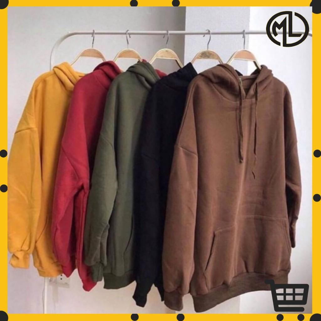 Áo hoodie trơn nam MAYLAN STORE vải nỉ lót bông dày dặn form áo rộng SHOP MAYLAN