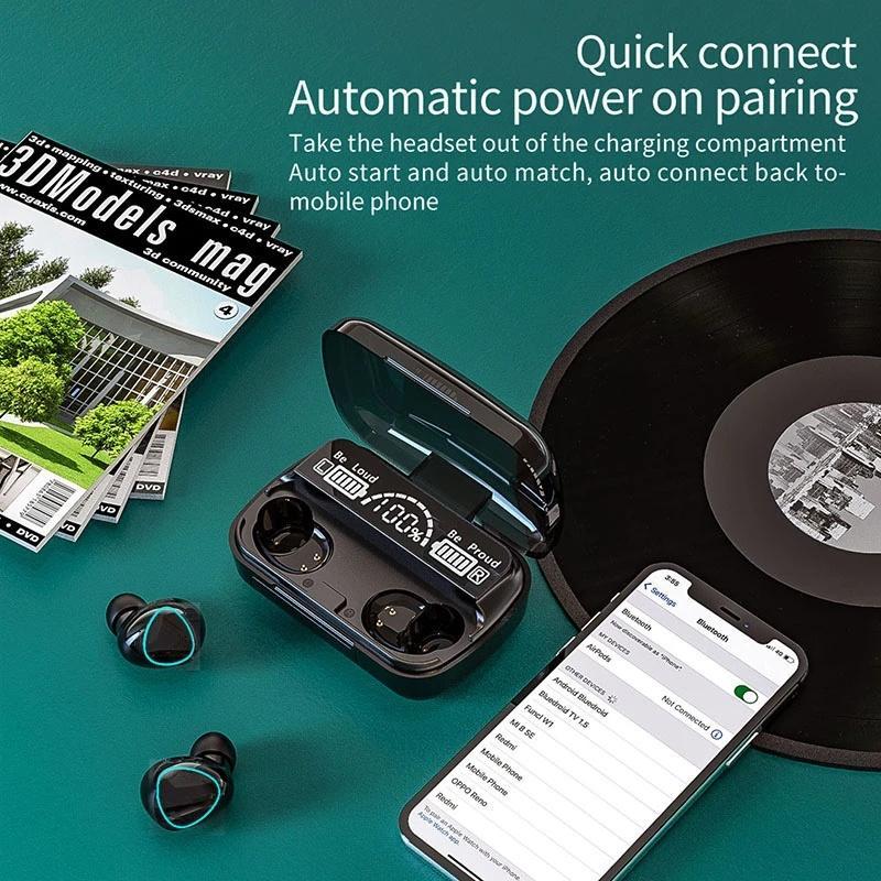 Tai Nghe Không Dây Bluetooth 5.1 Chống Thấm Nước Điều Khiển Cảm Ứng Tzzzl M10 TWS Kèm Hộp Sạc