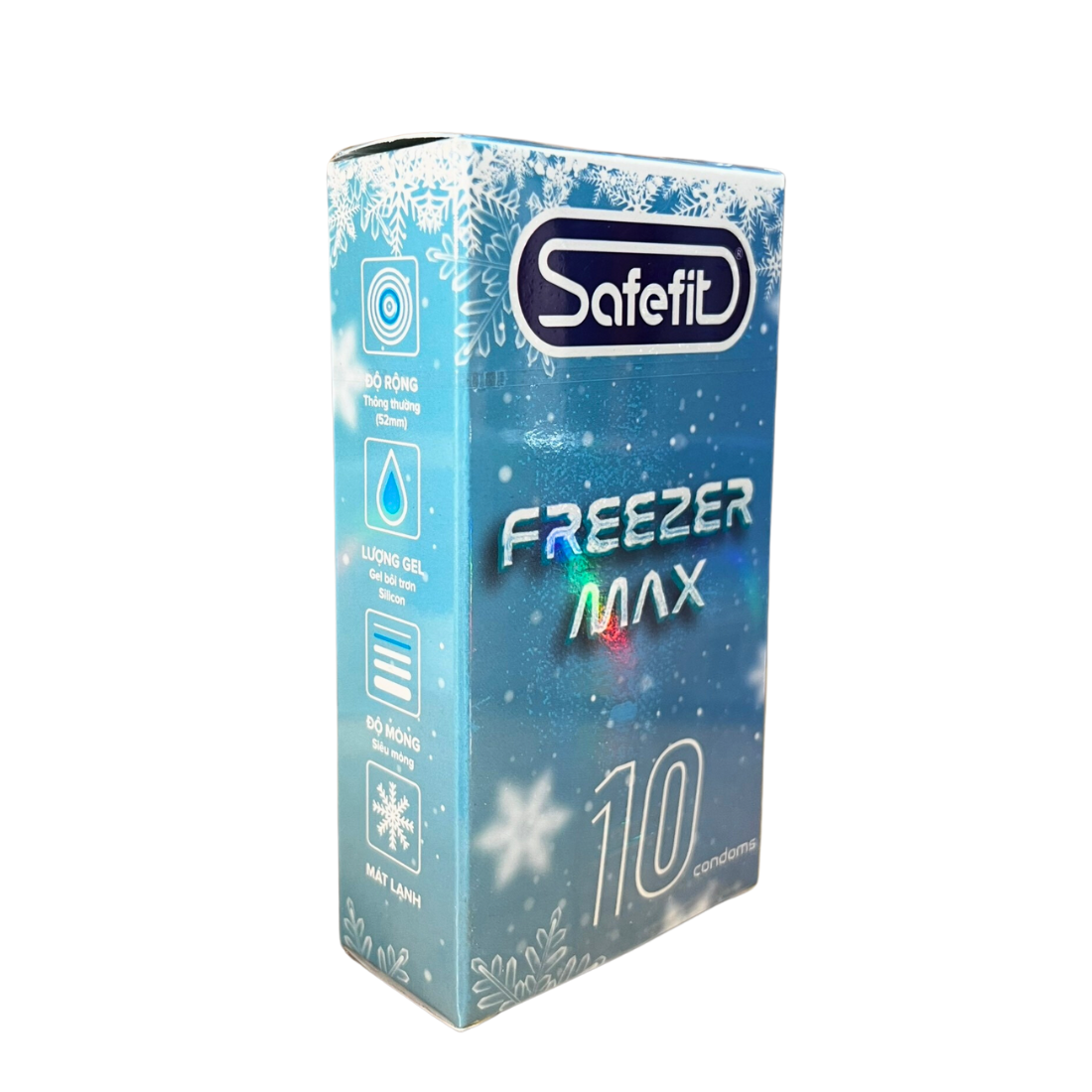 Bao cao su Safefit Freezer Max siêu mỏng bạc hà mát lạnh size nhỏ 49mm hộp 3 chiếc, 10 chiếc
