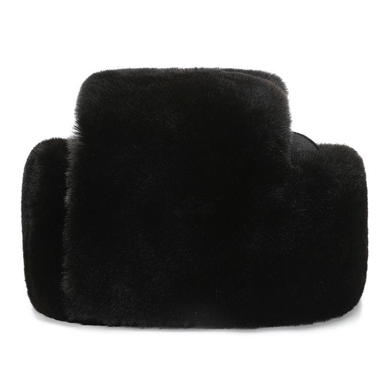 CAMOLAND Chất Lượng Cao Ấm Lông Thú Giả Máy Bay Ném Bom Nón Nam Nữ Liên Xô Huy Hiệu Nga Ushanka Phi Công Mũ Chống Gió Earflap Nắp Trượt Tuyết mũ Lưỡi Trai