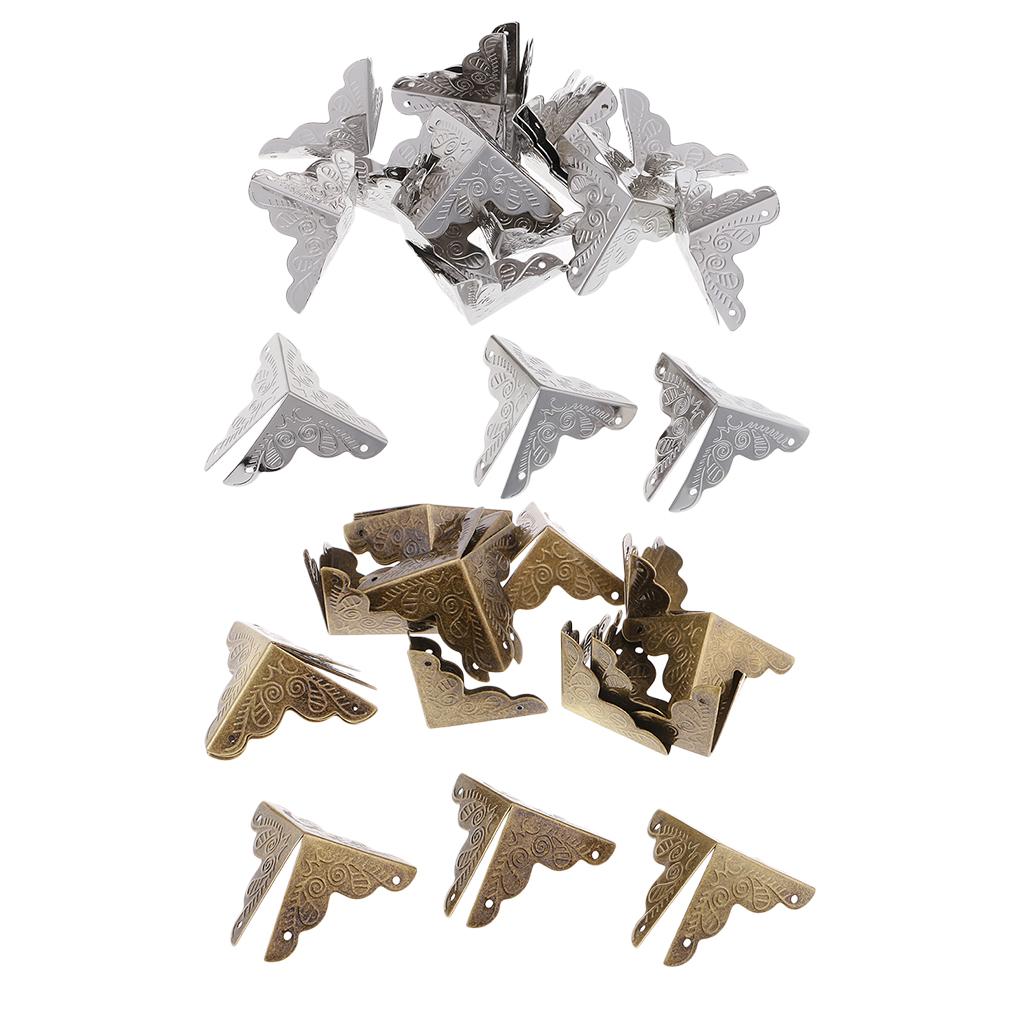 20 Pieces Metal Corners Antique Wooden Jewelry Gift Box Corner Protector Guard DIY Scrapbooking Albums & Refill Album Corner Protectors