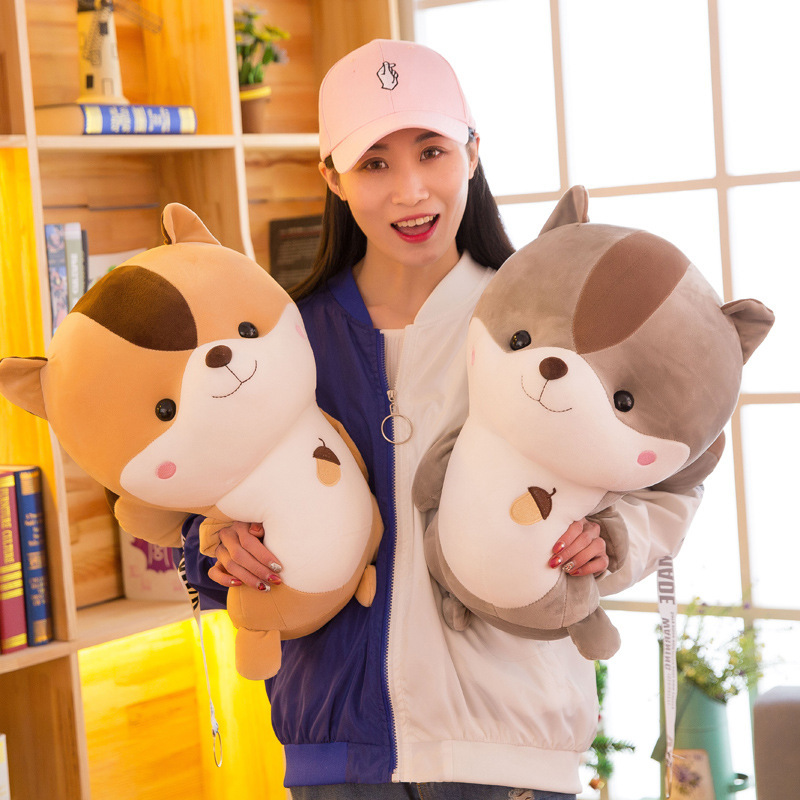 Gấu bông con sóc dễ thương, sóc con đáng yêu siêu cute (25cm---&gt;38cm) vải miniso 4 chiều mềm mại cao cấp, an toàn cho trẻ nhỏ