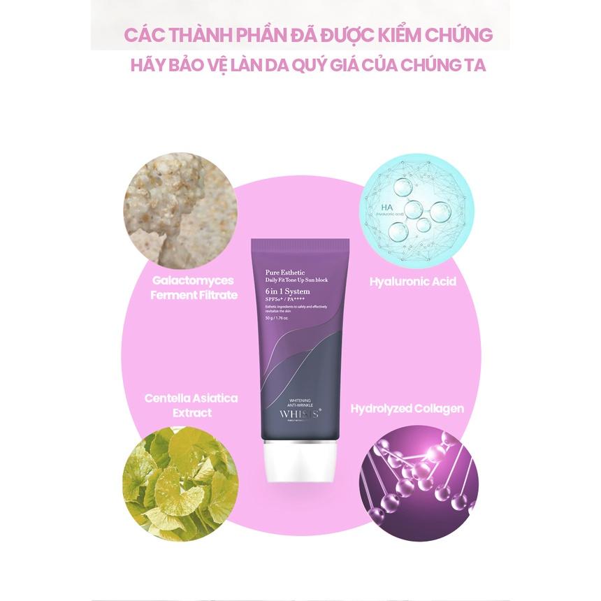 Kem Chống Nắng Nâng Tone WHISIS Pure Esthetic Daily Fit Tone Up Sun Block 50g