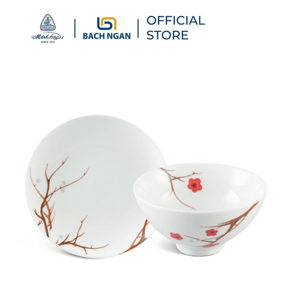 Bộ Chén Dĩa Sứ Cao Cấp Minh Long 9 sản phẩm Jasmine - Nhiều Hoa Văn -  hàng đẹp, sang trọng phù hợp gia đình, đãi khách, tặng quà tết, quà tân gia