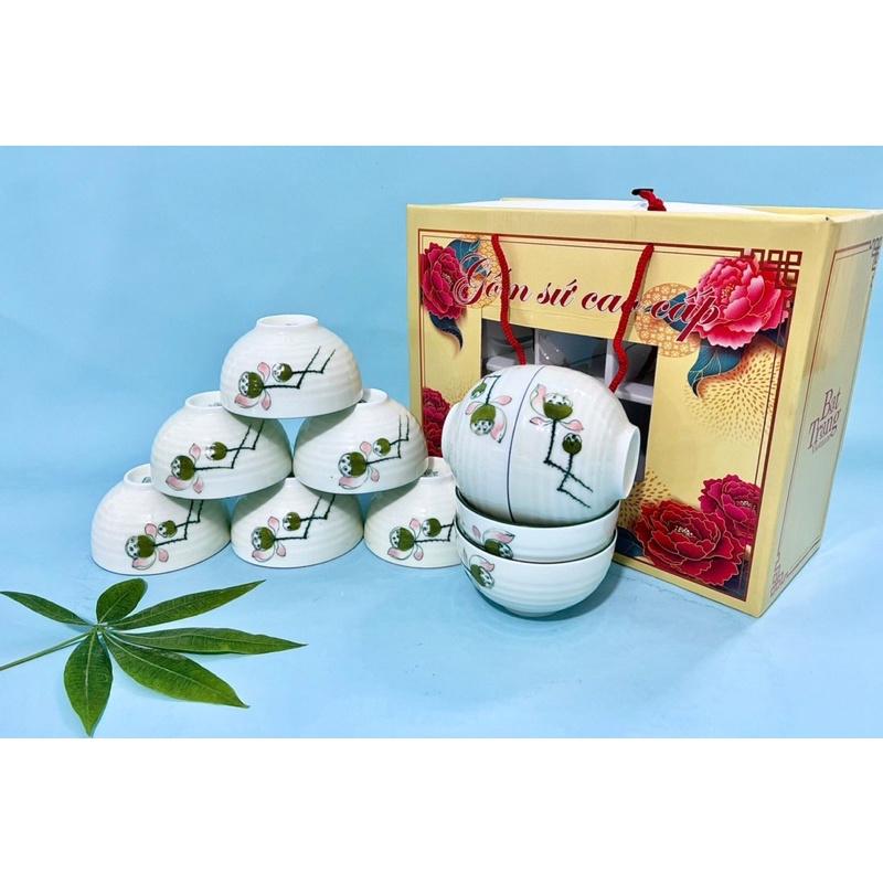 Set 10 bát cơm làm quà tặng. Gốm sứ Bát Tràng