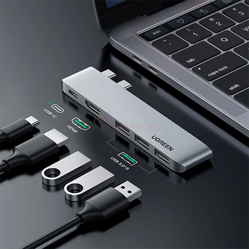 Cổng chuyển đổi Ugreen 5-in-1 Multifunction Adapter USB-C Hub CM251 60559 - Hàng chính hãng