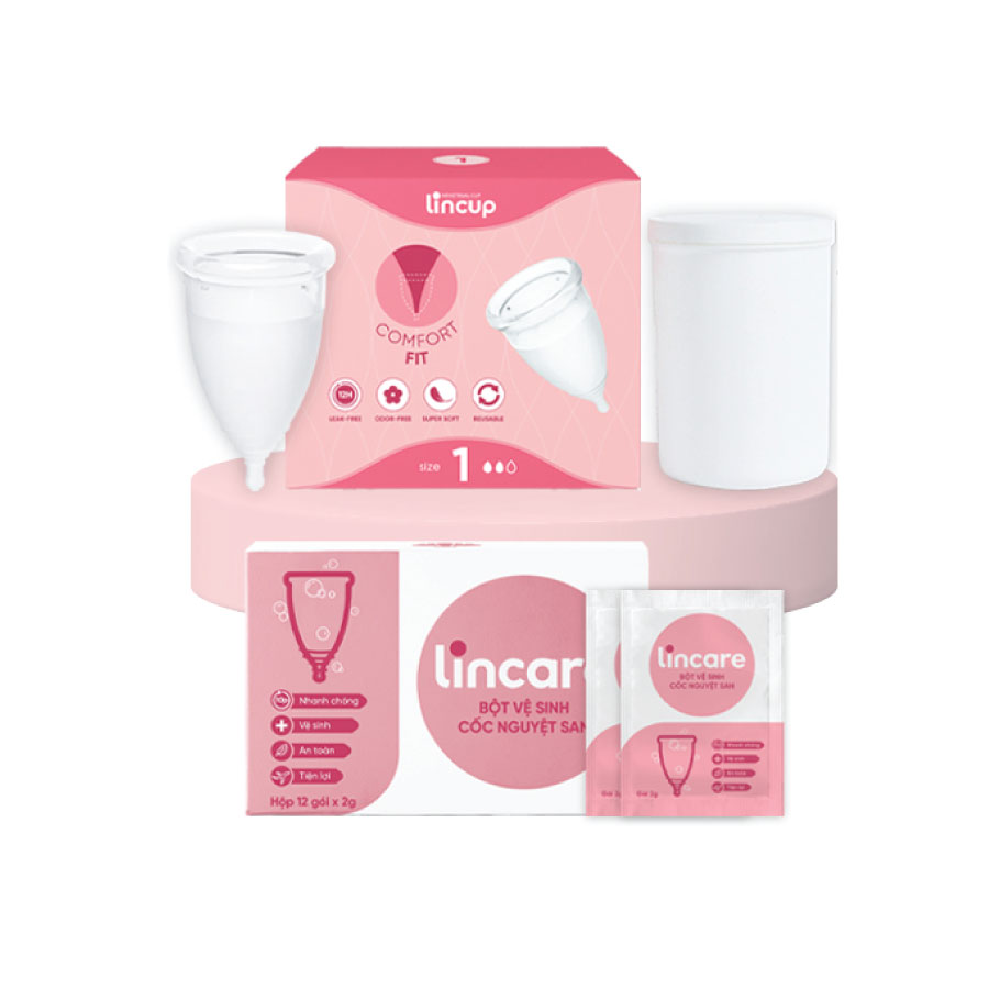 Combo cốc nguyệt san Lincup & Bột vệ sinh CNS Lincare