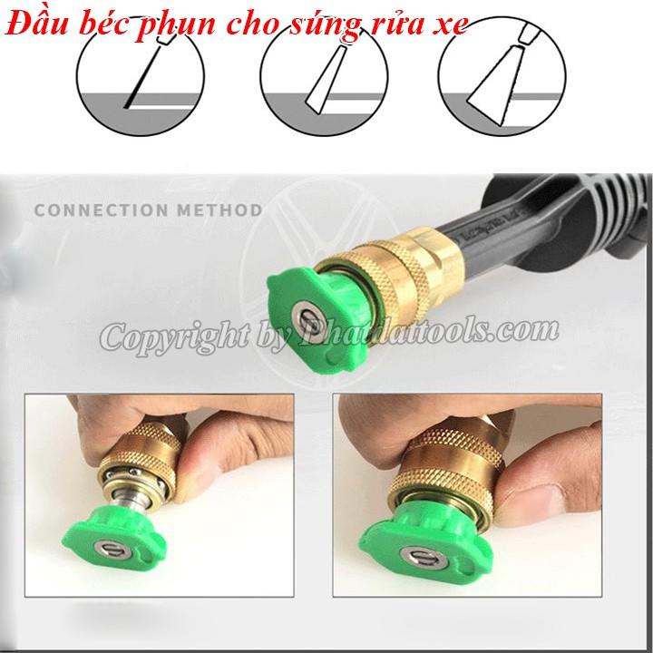 Bộ 4 béc xịt rửa xe chỉnh tia tháo lắp nhanh
