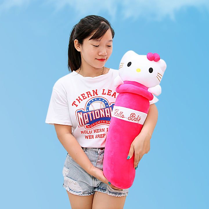 Gối ôm ngủ mèo kitty hồng cao cấp