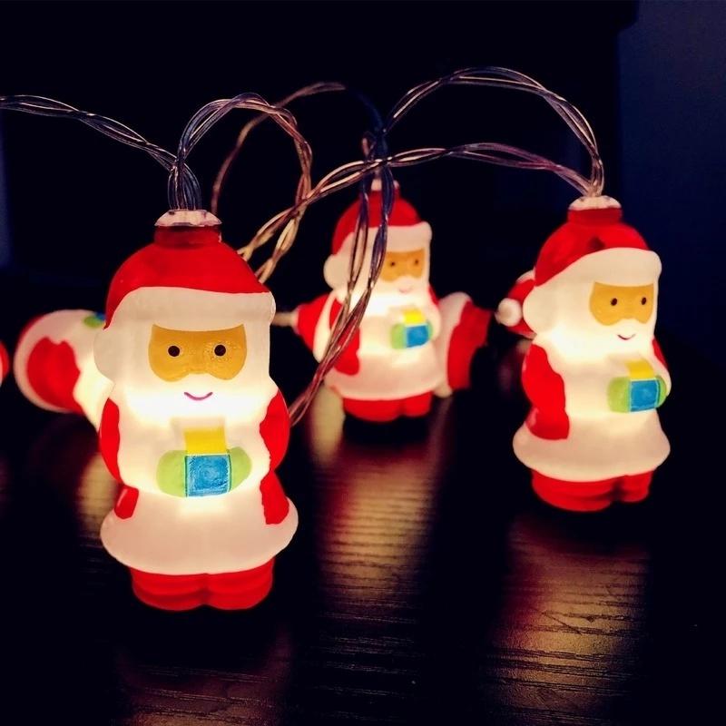 Dây đèn LED 10/20 bóng hình ông già Noel trang trí Giáng Sinh