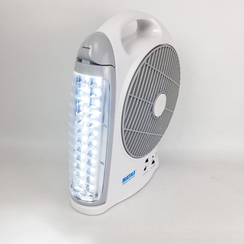 Quạt Tích Điện Matika MTK-6298 Nhỏ Gọn Có Đèn Led Hiện Đại Pin Khỏe -Hàng Chính Hãng