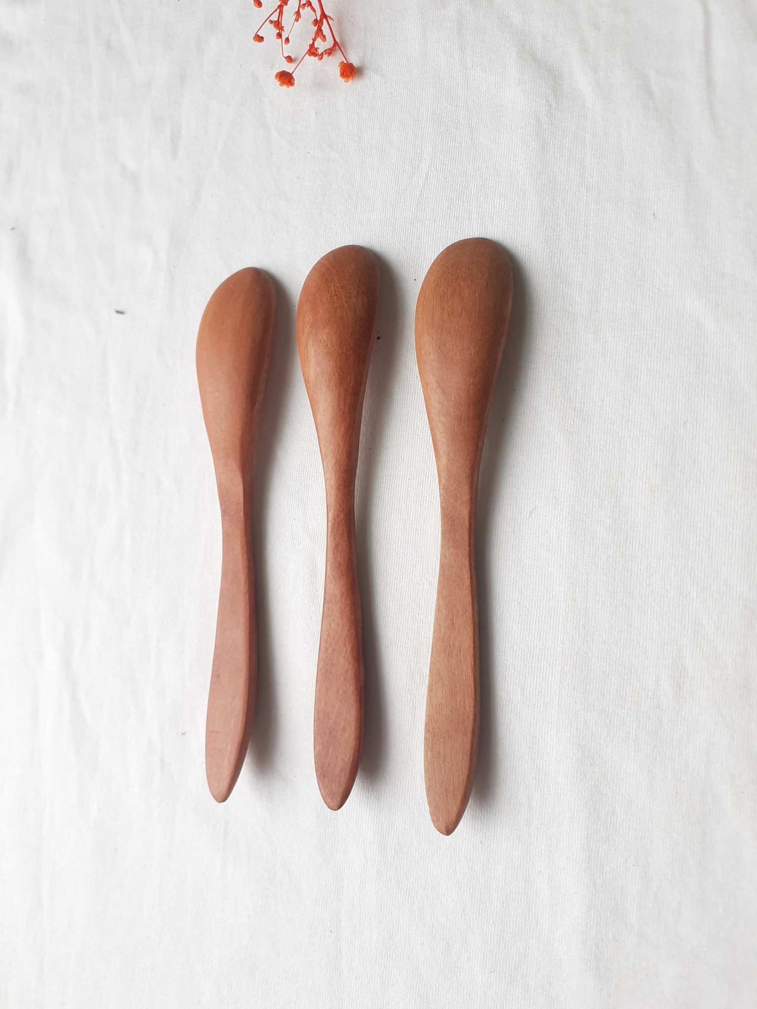 Bộ 6 thìa, muỗng gỗ nhãn nhỏ màu nâu 12 cm x 2 cm