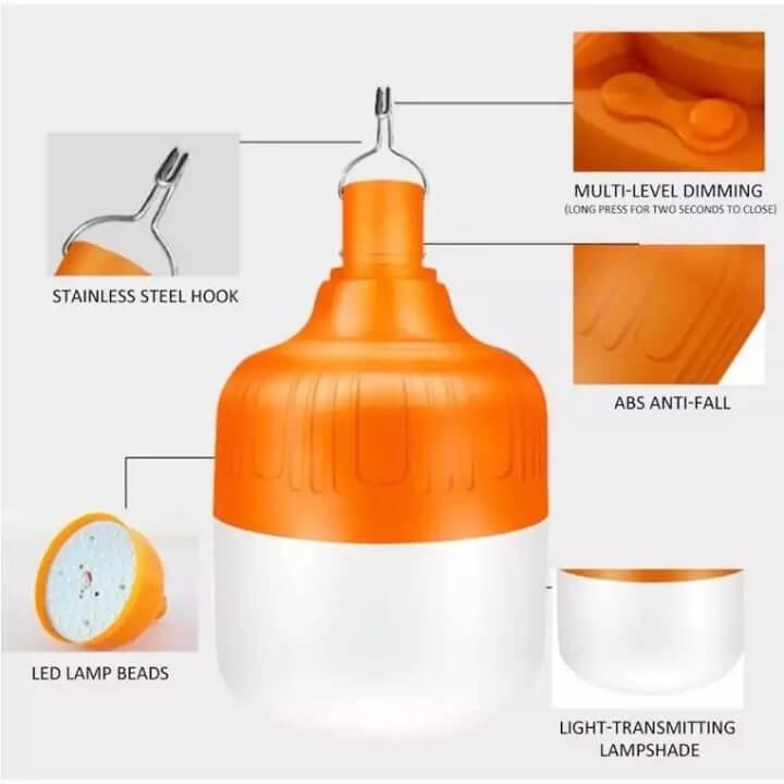 Bóng Đèn Tích Điện LED Thông Minh, Sạc USB.