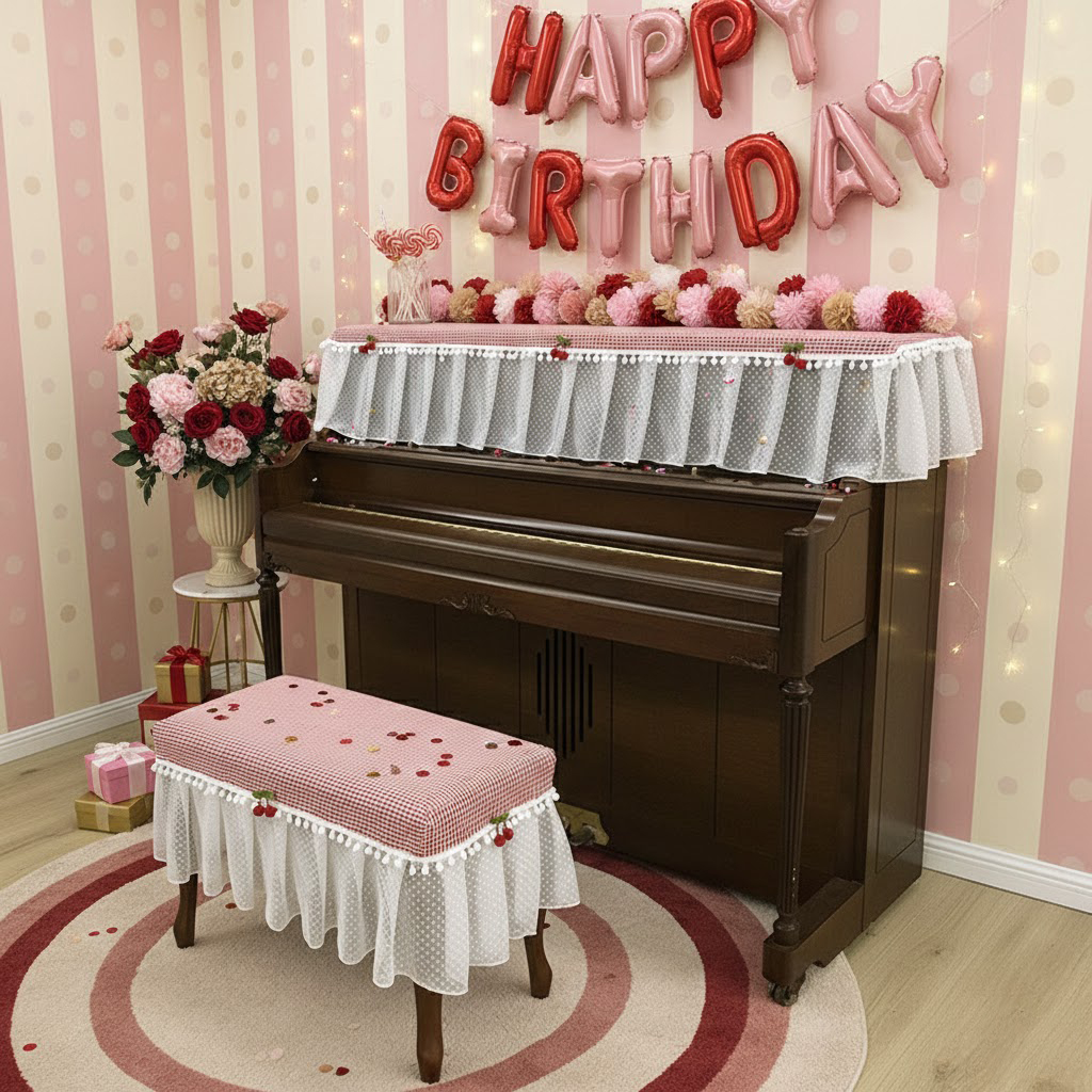 Khăn phủ đàn piano cơ đàn piano điện tử 88 phím sang trọng cổ điển trang trí giáng sinh noel năm mới Tết sinh nhật - HÀNG CHÍNH HÃNG