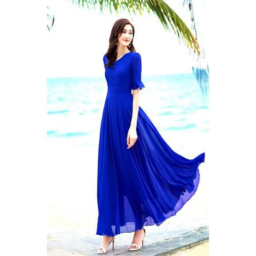 ĐẦM XÒE MAXI TAY LOE CÓ 5 MÀU