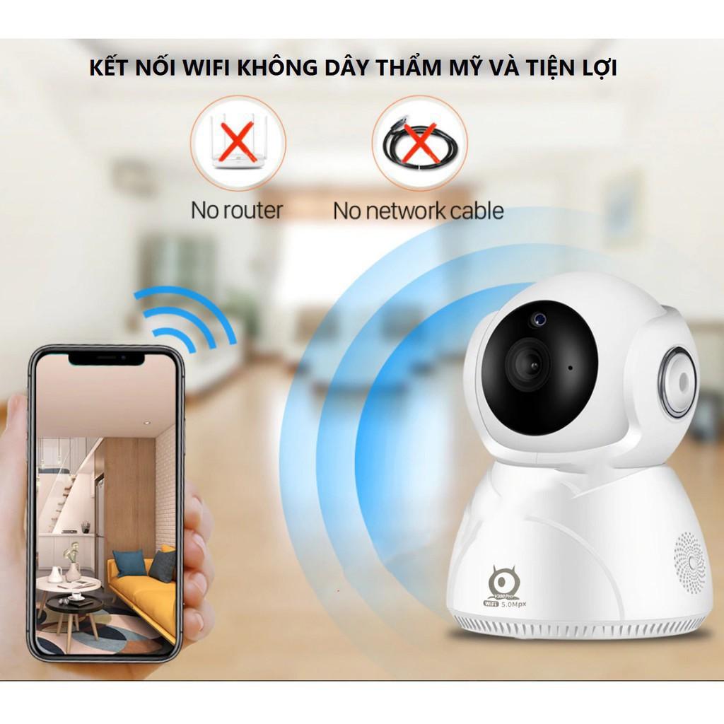 Camera IP Wifi Xoay 360 độ V380 Pro Q8 5.0 Megapixel , độ phân giải 4K , đàm thoại 2 chiều