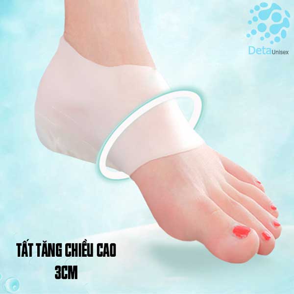 Vớ Tăng Chiều Cao Silicon giấu giày cho nam nữ văn phòng Detaunisex - LGC3