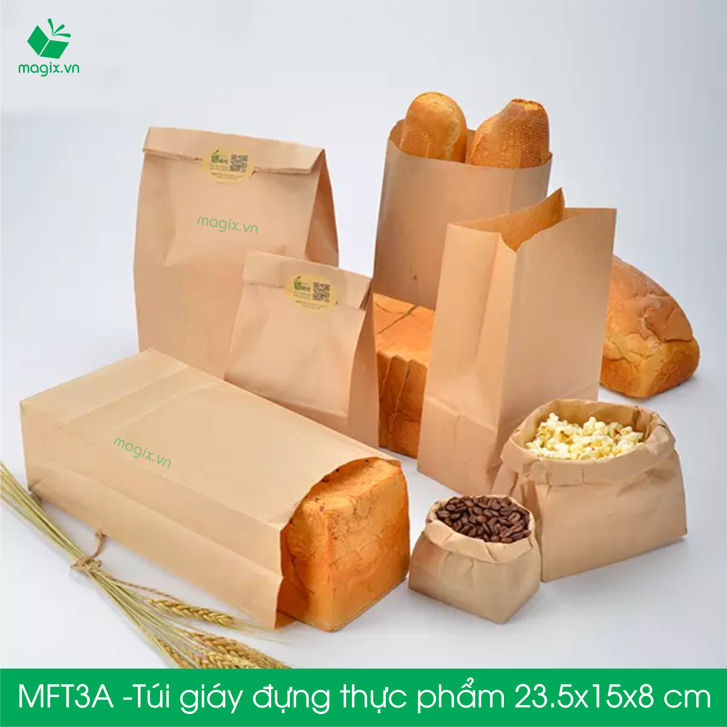 Combo 1000 túi giấy đựng thực phẩm  - Túi giấy đựng đồ ăn - Túi giấy bánh mì