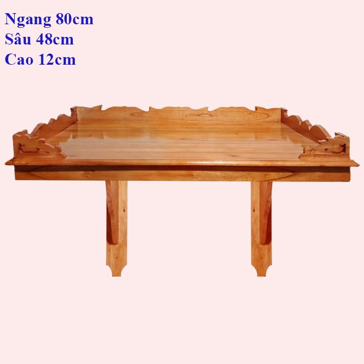 Bàn thờ treo tường gỗ xoan ngang 80cm trơn