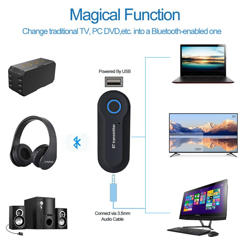Bộ Phát Âm Thanh Bluetooth Cho TV PC MP3 DVD - Đen
