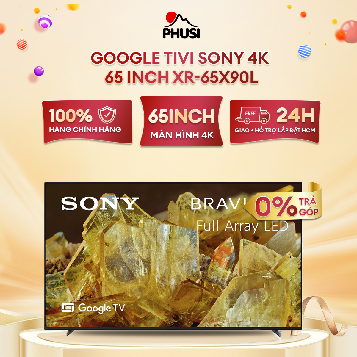 65X90L - Google Tivi Sony 4K 65 inch XR-65X90L - Hàng chính hãng - Chỉ giao HCM