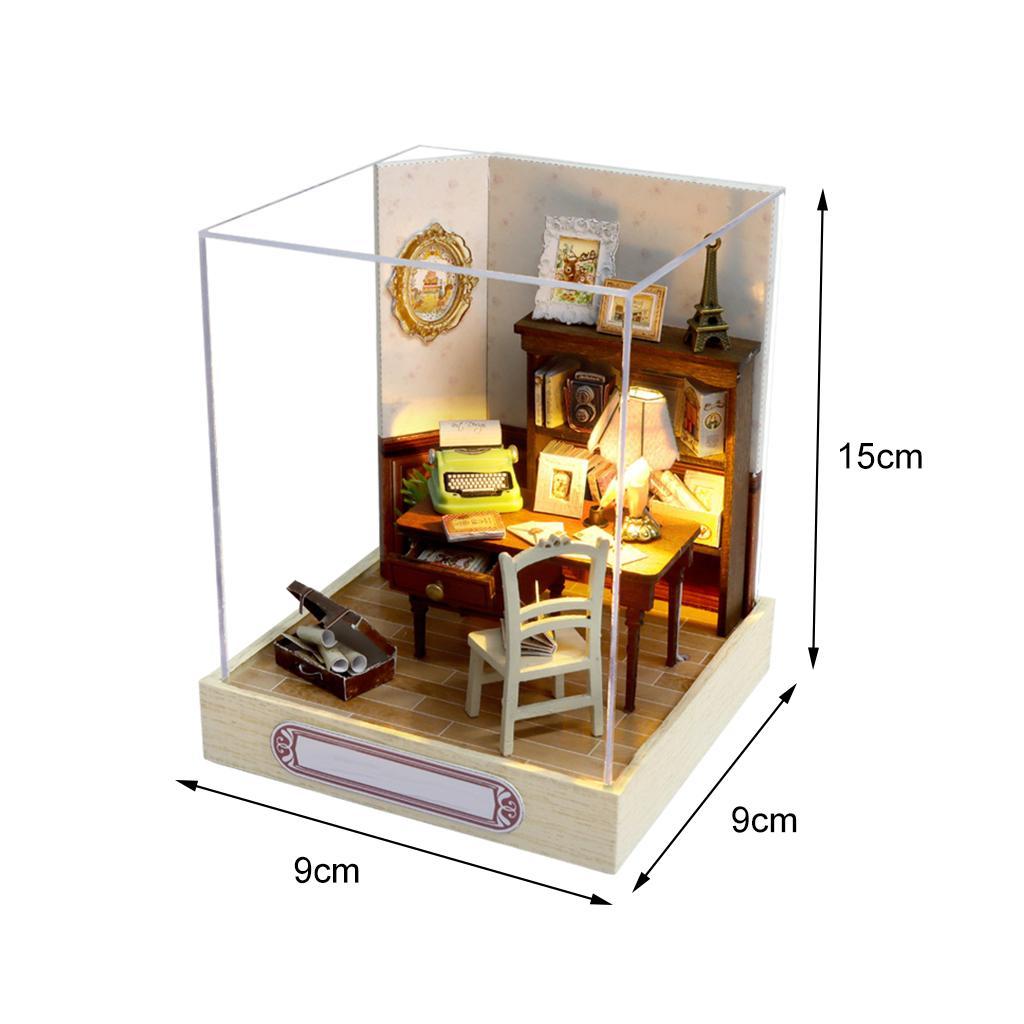 2pcs Creative Miniature Dollhouse Furniture Kits Cottage Dream House