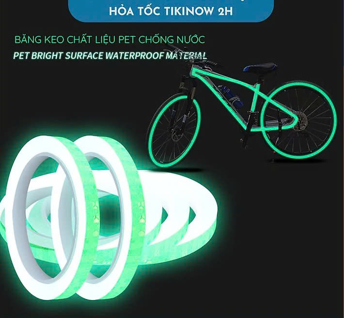 Băng Keo Phản Quang Dán Nhà Cửa, Trang Trí Oto, Xe Máy, Xe Đạp MÀU VÀNG 1cm x 8m