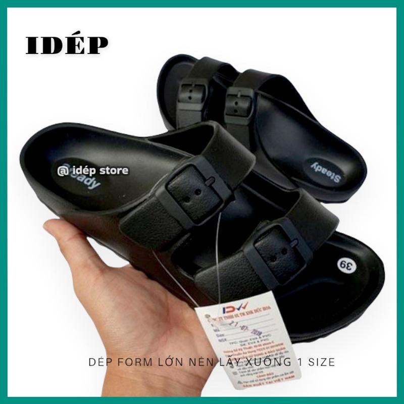 Dép nam nữ 2 Quai ngang 2 khuy siêu nhẹ đi mưa chống nước (Form lớn) iDÉP- DL165