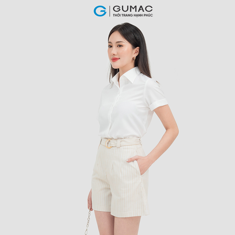 Quần short nữ GUMAC QC07058 chất liệu Bố Cotton phối đai