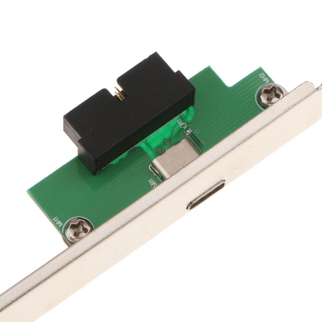 Motherboard 19 Pin Header to USB 3.0 Type C Adapter Converter Bracket Card