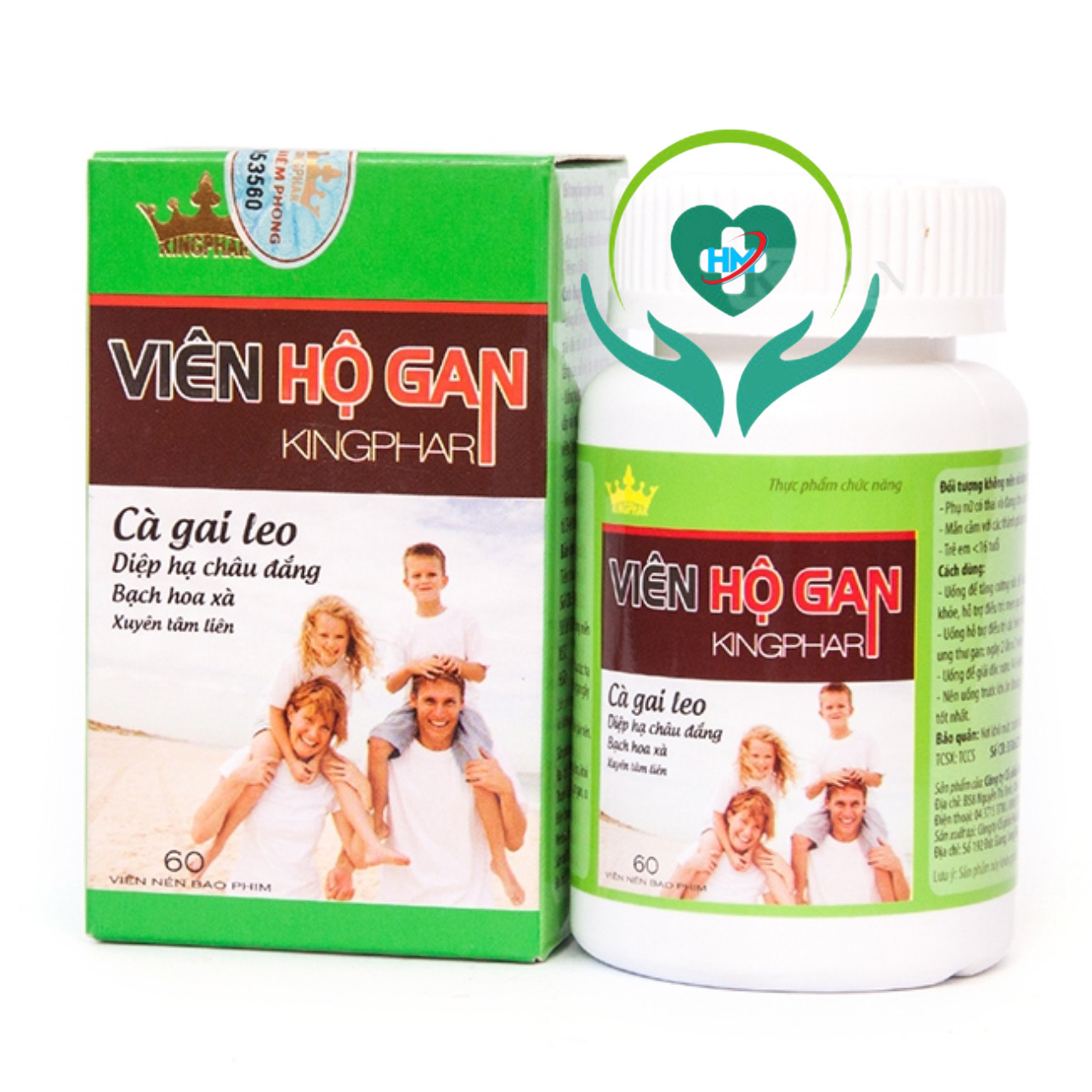 ￼VIÊN HỘ GAN Kingphar  - Hộp 60 Viên -Giúp tăng cường chức năng giải độc gan và bảo vệ tế bào gan.