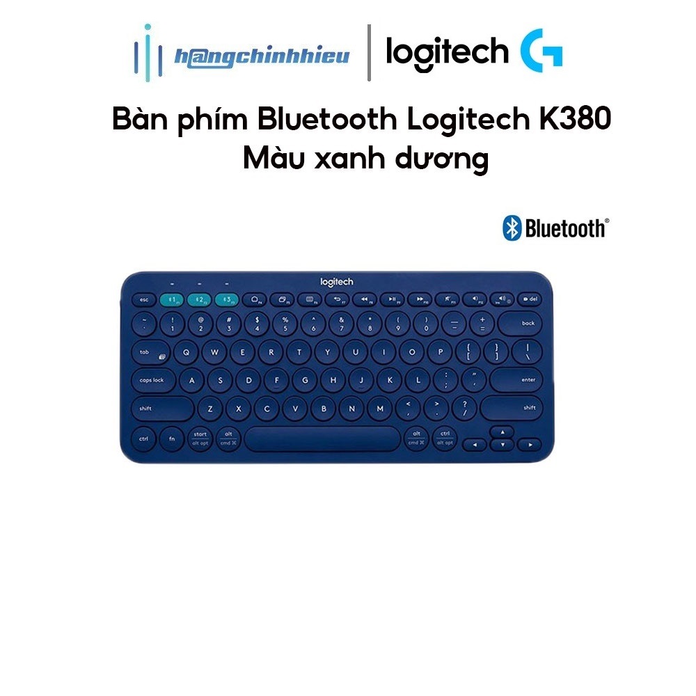 Bàn phím Bluetooth Logitech K380 - Màu xanh dương Hàng chính hãng