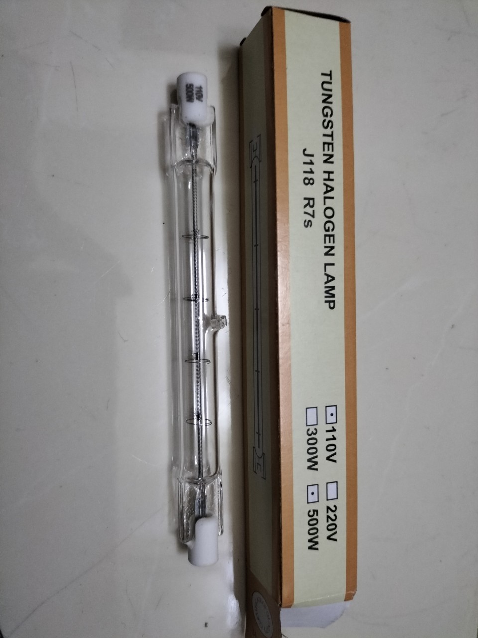 Bóng đèn Halogen cao áp R7S 110V 500W - Tungsten halogen lamps R7S 110V 500W