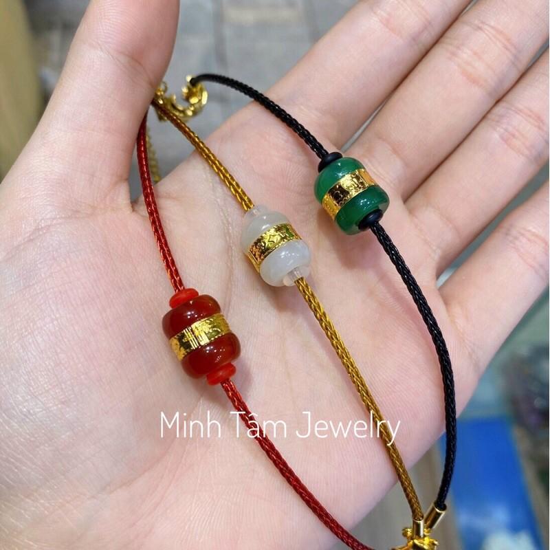 Vòng tay dây cước lu thống mạ vàng