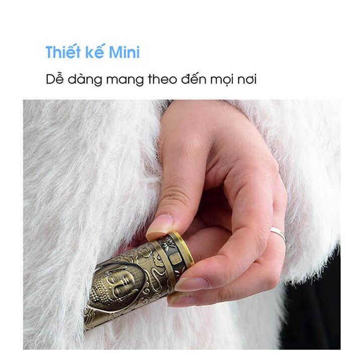 Máy Cạo Râu Mini Vỏ Đồng Đa Năng, Cạo Lông Khô Siêu Nhanh, Pin Sạc USB, Êm Ái, Nhỏ Gọn Dễ Mang Theo