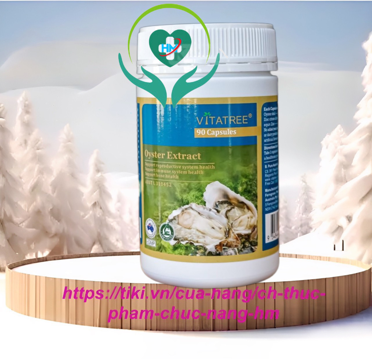Viên uống chiết xuất Hàu biển Vitatree Oyster extract , hộp 90v, nhập khẩu Úc, tăng cường sinh lý nam