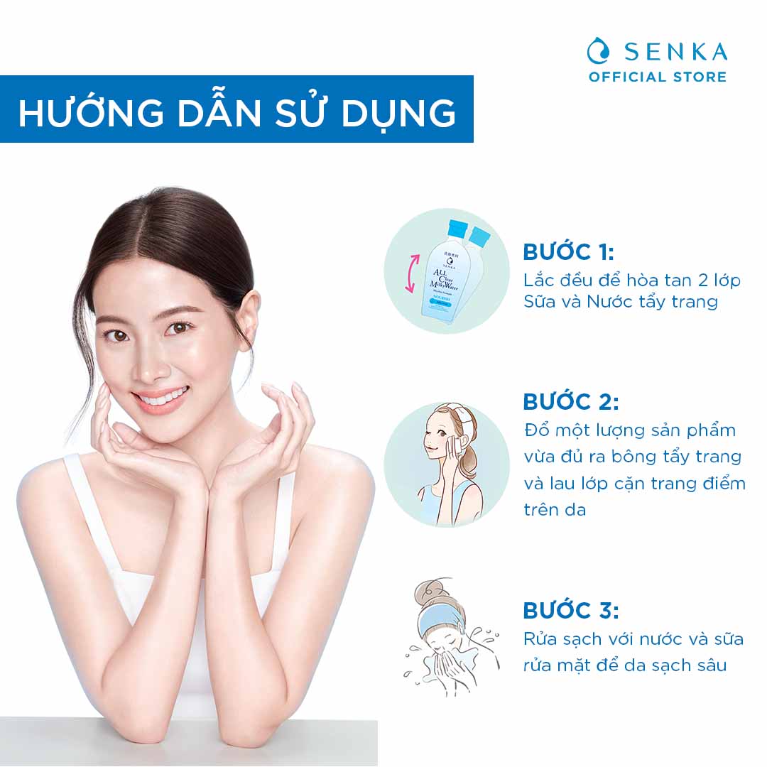 Nước Sữa Tẩy Trang 2 lớp SENKA A.L.L. CLEAR MILKY WATER 230ML