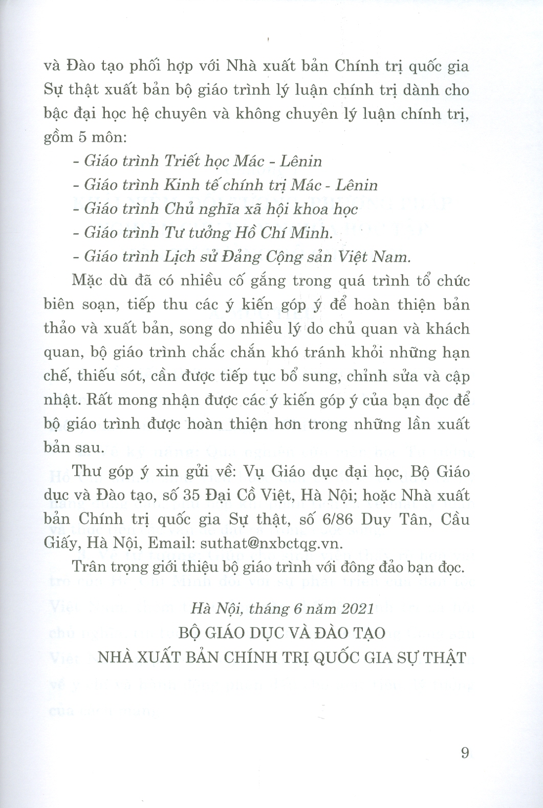 Hình ảnh Combo Giáo Trình Tư Tưởng Hồ Chí Minh + Giáo Trình Kinh Tế Chính Trị Mác – Lênin (Dành Cho Bậc Đại Học Hệ Không Chuyên Lý Luận Chính Trị) - Bộ mới năm 2021