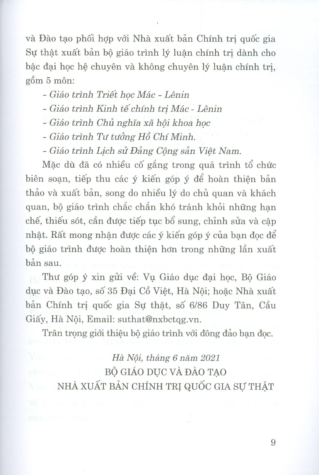 Giáo Trình Tư Tưởng Hồ Chí Minh - Bộ mới năm 2021
