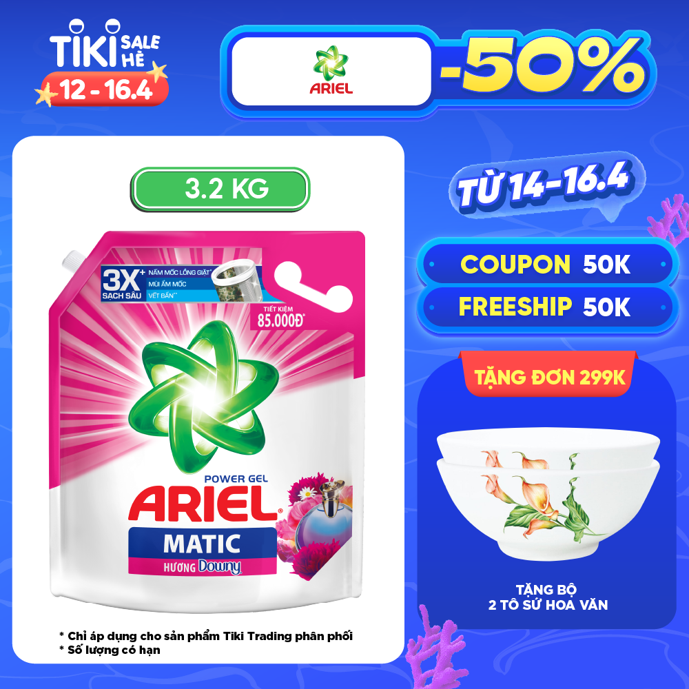 Nước Giặt Ariel Hương Downy Túi 3.2Kg