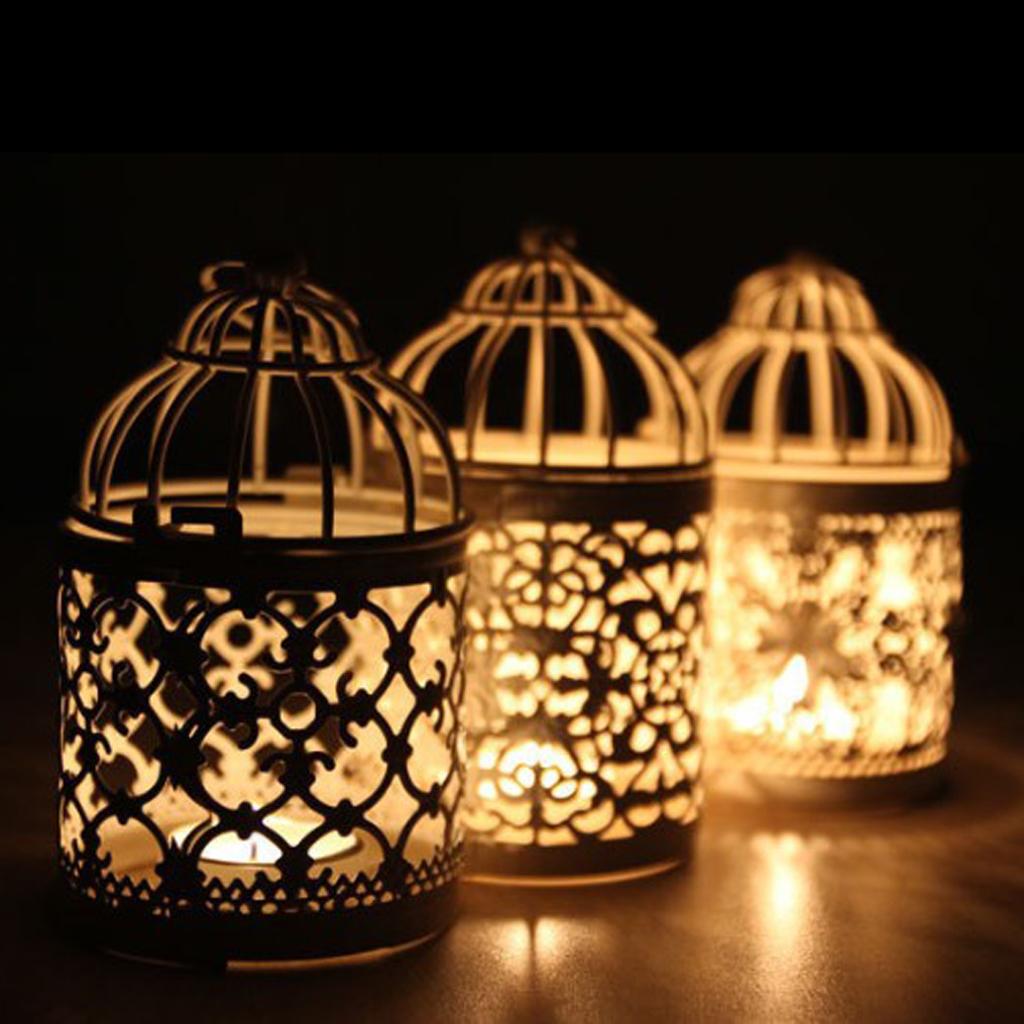 Bird Cage Candle Holder Vintage Metal Tealight Lantern Table Piece-A-Gold