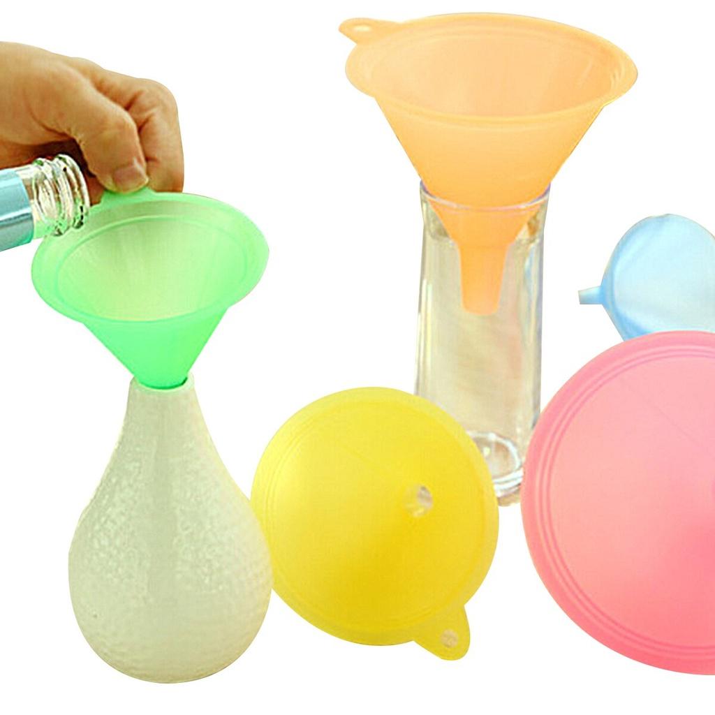 AA 5 Pcs Candy Color Funnel Food Grade Plastic Liquid Container for Spices Powder Oils